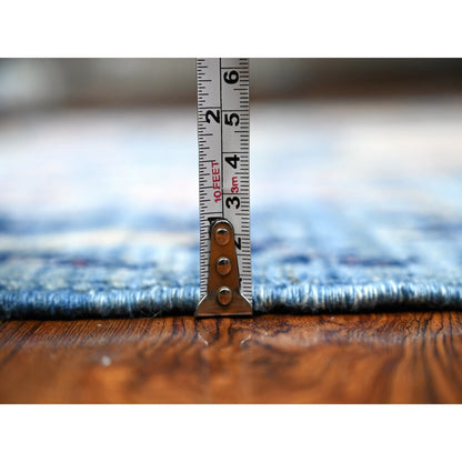 Oushak And Peshawar Wool Hand Knotted Rug Blue No Border 3.10X5.9 -O088999