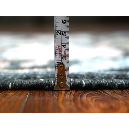 Oushak And Peshawar Wool Hand Knotted Rug Black Black 3.2X11.5 -O089011