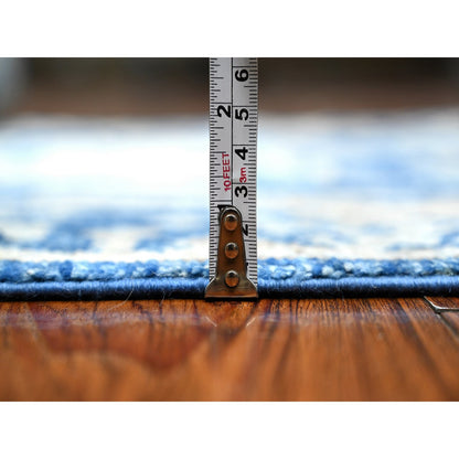 Oushak And Peshawar Wool Hand Knotted Rug Blue Blue 2.10X11.9 -O089012