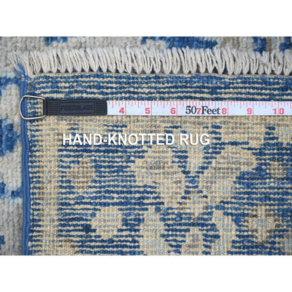 Oushak And Peshawar Wool Hand Knotted Rug Blue Blue 2.10X11.9 -O089012