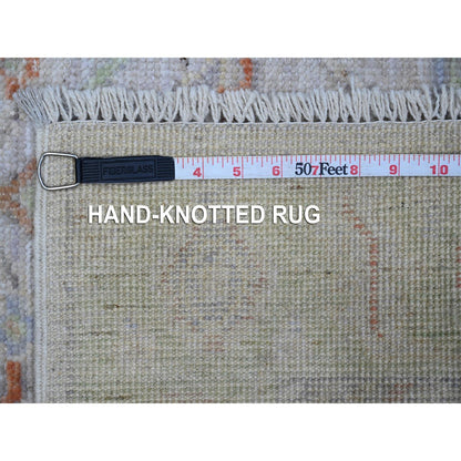 Oushak And Peshawar Wool Hand Knotted Rug Grey Green 2.10X4.10 -O089014