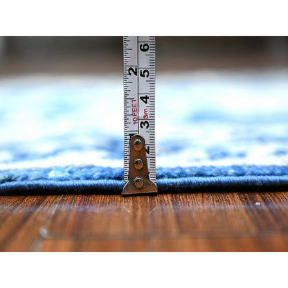 Oushak And Peshawar Wool Hand Knotted Rug Blue Blue 2.10X11.9 -O089020