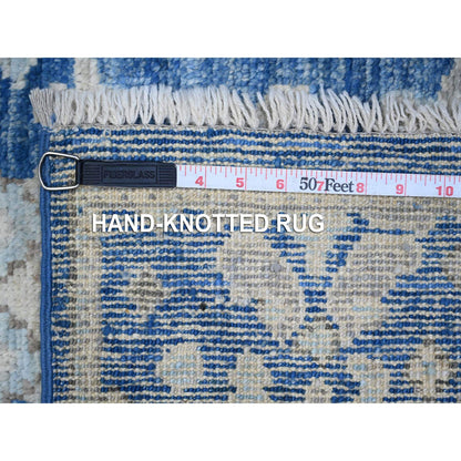 Oushak And Peshawar Wool Hand Knotted Rug Blue Blue 2.10X11.9 -O089020