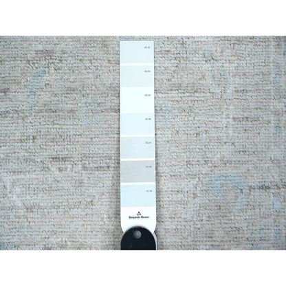 Oushak And Peshawar Wool Hand Knotted Rug Grey Gray 2.9X12.1 -O089021