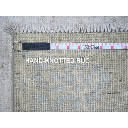 Oushak And Peshawar Wool Hand Knotted Rug Grey Gray 2.9X12.1 -O089021