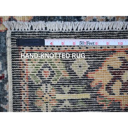 Oushak And Peshawar Wool Hand Knotted Rug Black Black 2.10X11.9 -O089027