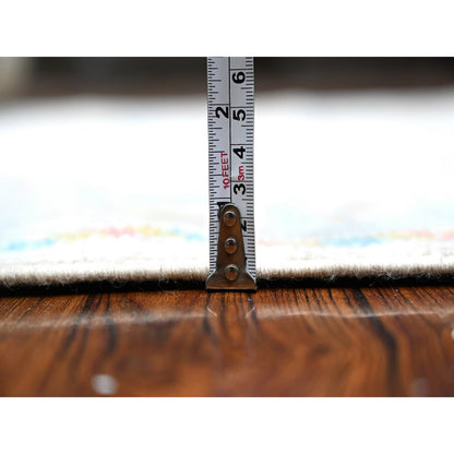 Oushak And Peshawar Wool Hand Knotted Rug Grey Cadet Gray 3.11X19.6 -O089028