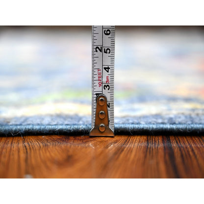 Oushak And Peshawar Wool Hand Knotted Rug Blue 4.1x11.9 -O089029