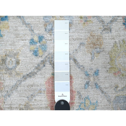 Oushak And Peshawar Wool Hand Knotted Rug Grey Gray 3.8X15.9 -O089030