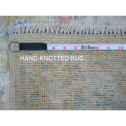 Oushak And Peshawar Wool Hand Knotted Rug Grey Gray 3.8X15.9 -O089030