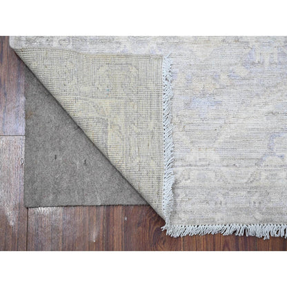 Oushak And Peshawar Wool Hand Knotted Rug Grey Gray 2.6X9.10 -O089034