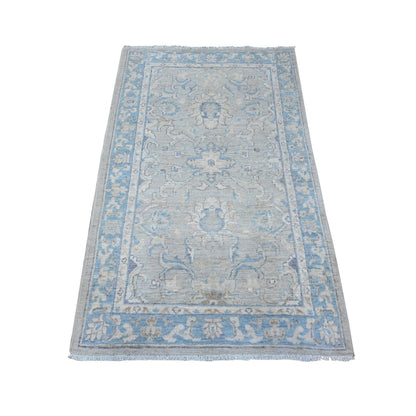Oushak And Peshawar Wool Hand Knotted Rug Grey Blue 3.1X5.1 -O089036
