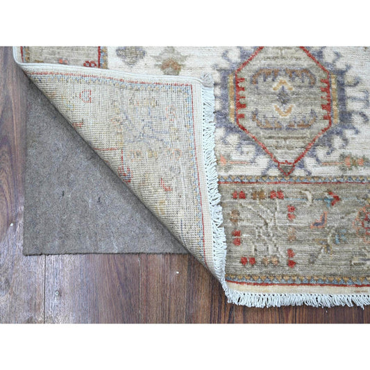 Heriz Wool Hand Knotted Rug Ivory Ivory 2.11X5.1 -O089039