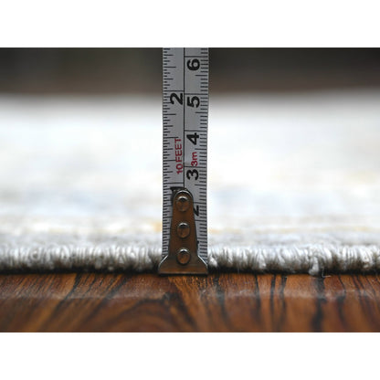 Oushak And Peshawar Wool Hand Knotted Rug Grey Silver 3.0X7.8 -O089040