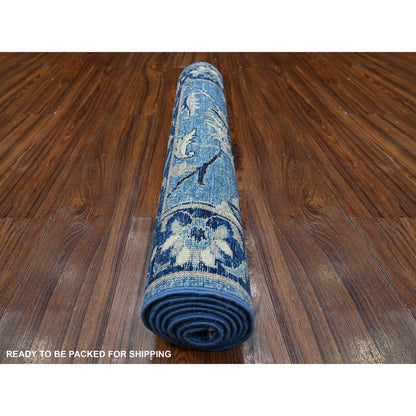 Oushak And Peshawar Wool Hand Knotted Rug Blue Blue 2.6X5.10 -O089042