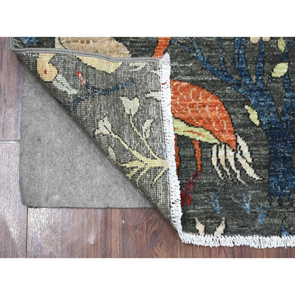 Oushak And Peshawar Wool Hand Knotted Rug Grey No Border 2.7X9.9 -O089046