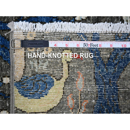 Oushak And Peshawar Wool Hand Knotted Rug Grey No Border 2.7X9.9 -O089046