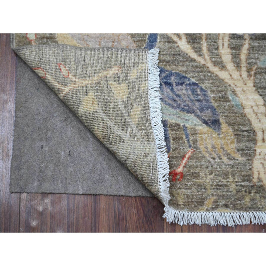 Oushak And Peshawar Wool Hand Knotted Rug Grey No Border 2.7X7.10 -O089047