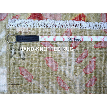 Oushak And Peshawar Wool Hand Knotted Rug Green No Border 2.9X5.11 -O089048
