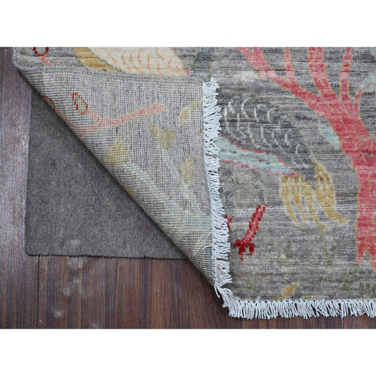 Oushak And Peshawar Wool Hand Knotted Rug Grey No Border 2.6X11.5 -O089049