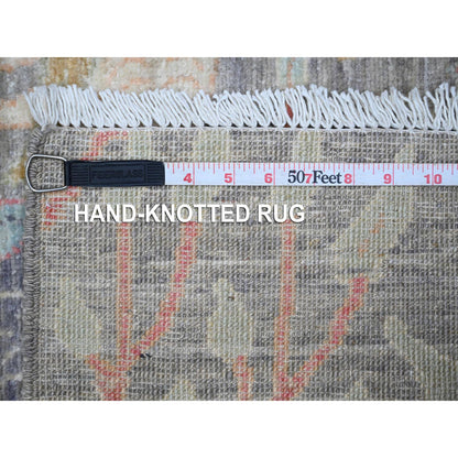 Oushak And Peshawar Wool Hand Knotted Rug Grey No Border 2.6X11.5 -O089049