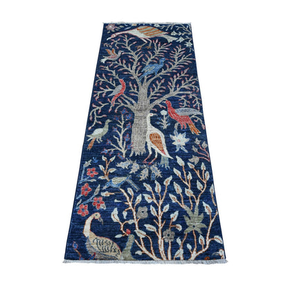 Oushak And Peshawar Wool Hand Knotted Rug Blue No Border 2.4X5.10 -O089051