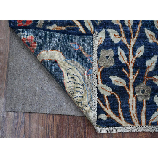 Oushak And Peshawar Wool Hand Knotted Rug Blue No Border 2.4X5.10 -O089051