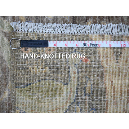 Oushak And Peshawar Wool Hand Knotted Rug Grey No Border 2.7X9.8 -O089055