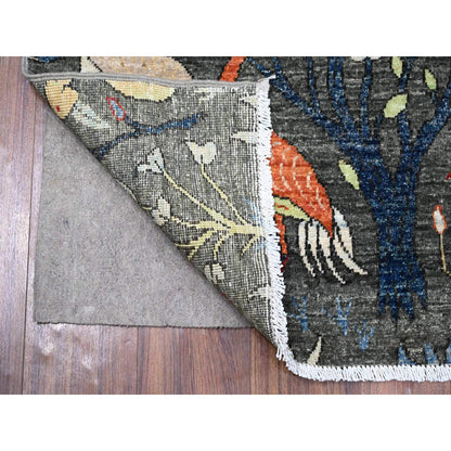 Oushak And Peshawar Wool Hand Knotted Rug Grey No Border 2.6X9.9 -O089056