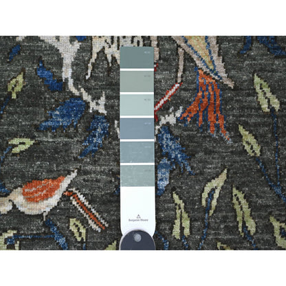 Oushak And Peshawar Wool Hand Knotted Rug Grey No Border 2.6X9.9 -O089056