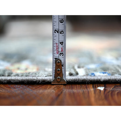 Oushak And Peshawar Wool Hand Knotted Rug Grey No Border 2.6X9.9 -O089056