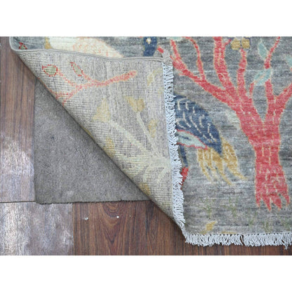Oushak And Peshawar Wool Hand Knotted Rug Grey No Border 2.5X9.5 -O089058