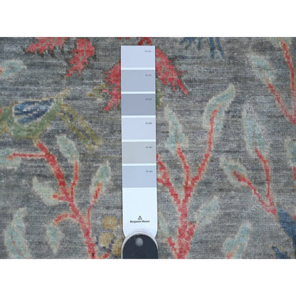 Oushak And Peshawar Wool Hand Knotted Rug Grey No Border 2.5X9.5 -O089058