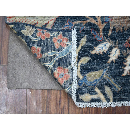 Oushak And Peshawar Wool Hand Knotted Rug Blue No Border 3.1X4.11 -O089059