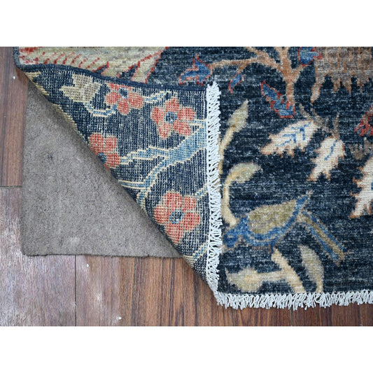 Oushak And Peshawar Wool Hand Knotted Rug Blue No Border 3.1X4.11 -O089059