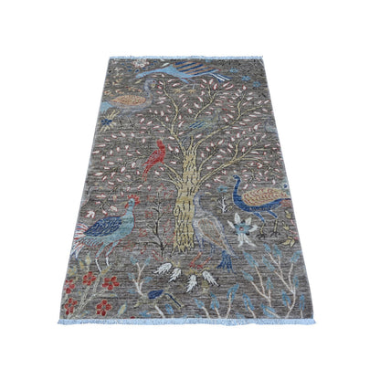 Oushak And Peshawar Wool Hand Knotted Rug Grey No Border 3.1X5.1 -O089060