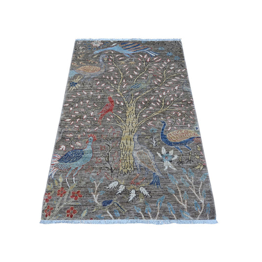 Oushak And Peshawar Wool Hand Knotted Rug Grey No Border 3.1X5.1 -O089060