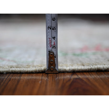 Oushak And Peshawar Wool Hand Knotted Rug Green No Border 3.2X4.10 -O089062