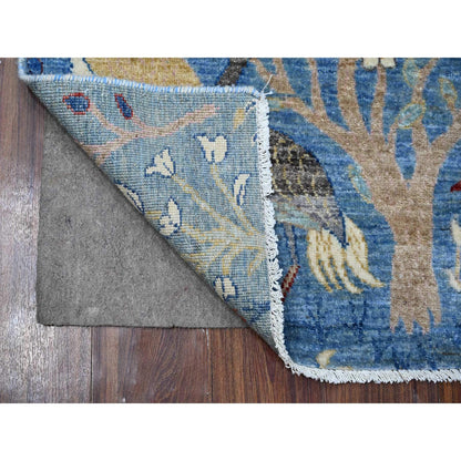 Oushak And Peshawar Wool Hand Knotted Rug Blue No Border 2.6X9.9 -O089067