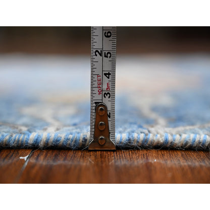 Oushak And Peshawar Wool Hand Knotted Rug Blue No Border 2.6X9.9 -O089067