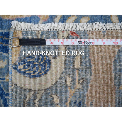 Oushak And Peshawar Wool Hand Knotted Rug Blue No Border 2.6X9.9 -O089067