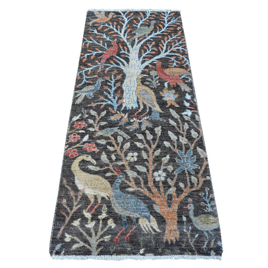 Oushak And Peshawar Wool Hand Knotted Rug Grey No Border 2.6X6.1 -O089068