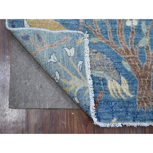 Oushak And Peshawar Wool Hand Knotted Rug Blue No Border 2.6X9.9 -O089069