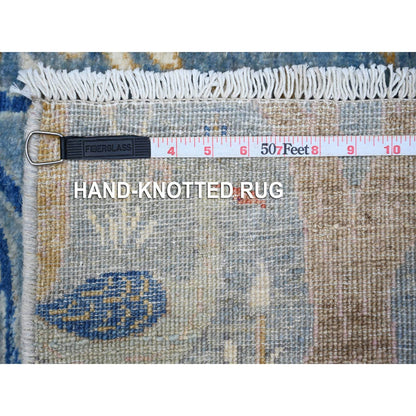 Oushak And Peshawar Wool Hand Knotted Rug Blue No Border 2.6X9.9 -O089069