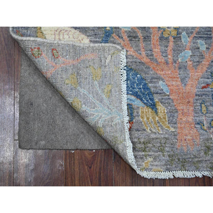 Oushak And Peshawar Wool Hand Knotted Rug Grey No Border 2.7X9.11 -O089070