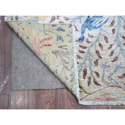 Oushak And Peshawar Wool Hand Knotted Rug Grey No Border 5.0X15.9 -O089072