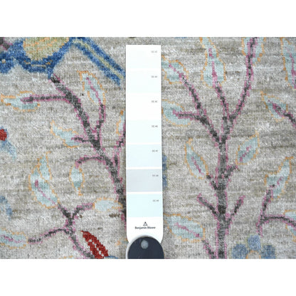 Oushak And Peshawar Wool Hand Knotted Rug Grey No Border 5.0X15.9 -O089072