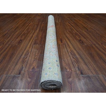 Oushak And Peshawar Wool Hand Knotted Rug Grey No Border 5.0X5.1 -O089073