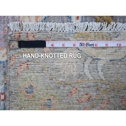 Oushak And Peshawar Wool Hand Knotted Rug Grey No Border 5.0X5.1 -O089073