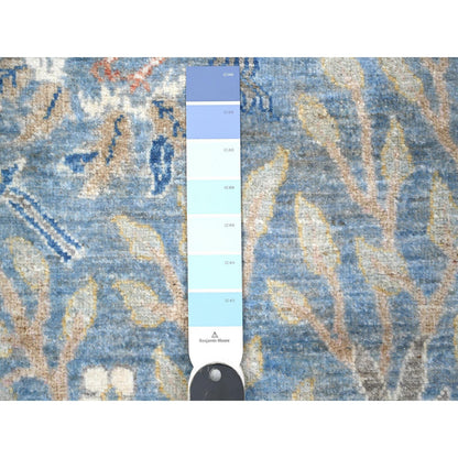 Oushak And Peshawar Wool Hand Knotted Rug Blue No Border 4.0X11.10 -O089074